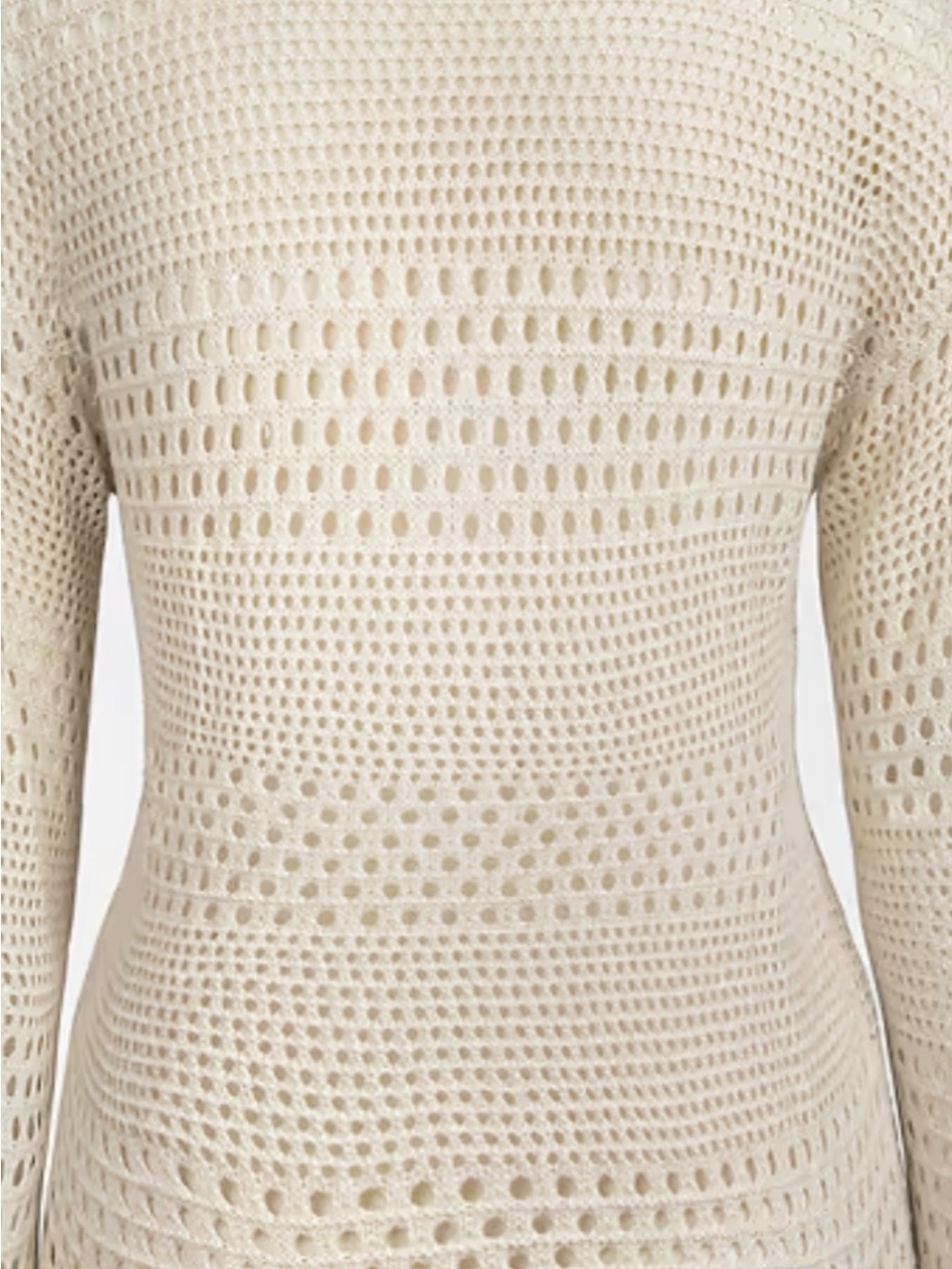 Cupshe Versatile Oversize Boxy Beige Open Knit Crochet Sweater Top Size XL NWT - Picture 4 of 17